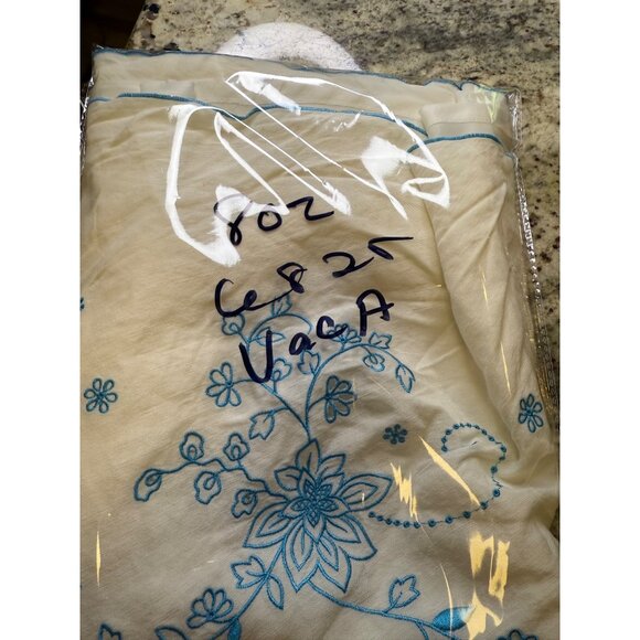 Nine & Company linen Floral Embroidered A-Line Flared Flowy Sz 8  fairy coquette - Picture 10 of 10